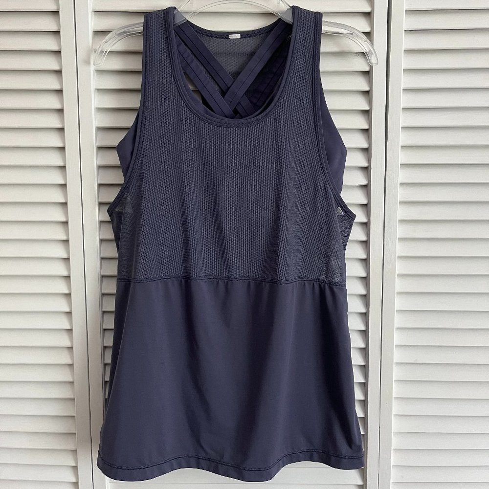 Lululemon Fast As Light 2-In-1 Tank top Greyvy size 6 rare